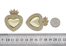 Load image into Gallery viewer, CZ Large Heart With Crown Charm, Sku#LK619