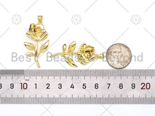 Load image into Gallery viewer, 3D Rose Flower Shape Pendant, 18K Gold Filled Rose Flower Charm,Necklace Bracelet Charm Pendant ,21x40mm,Sku#LK424