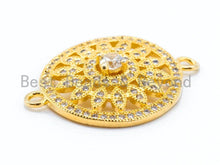 Load image into Gallery viewer, CZ Micro Pave Round Filigree flower Connector, 21x27mm,sku#A38