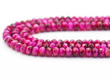 Load image into Gallery viewer, Natural Quality Fuchsia Tiger Eye Rondelle Faceted Beads, Sku#UA293
