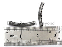 Load image into Gallery viewer, Antique Silver Color CZ Micro Pave Tube for Bracelet/Necklace, Cubic Zirconia Separator Tube in Oxidized Silver, 5x40mm, sku#X123