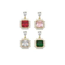 Load image into Gallery viewer, Colorful Big Square Crystal Stone Pendant Charm, Sku#LX321