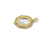 Load image into Gallery viewer, CZ Gold White Mop Pearl Mary Religious Charm, Sku#LX137