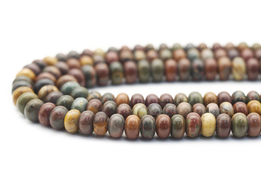 Genuine Picasso Jasper Rondelle Smooth Beads, Sku#U1416