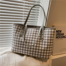 Load image into Gallery viewer, Plaid Shoulder Tote Bag for Women – Large Capacity Nylon Everyday Handbag