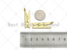 Load image into Gallery viewer, Clothespin Shape Pendant, Dainty Gold/Silver Clothes Peg Charm, Necklace Bracelet Charm Pendant, 11x38mm, Sku#L546