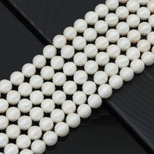 Load image into Gallery viewer, 12mm White MOP Carved Ball Beads, Sku#T173