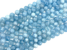 Load image into Gallery viewer, High Quality Genuine Aquamarine Faceted Round Beads, 8mm/10mm/12mm Natural Blue Beads, 15.5'' Full Strand, SKU#U1213