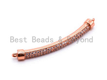 Load image into Gallery viewer, Clear CZ Micro Pave Curved Bar Connector, sku#M218