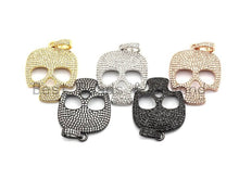 Load image into Gallery viewer, CZ Skull Pendant, Sku#F775