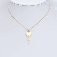 Load image into Gallery viewer, CZ Pave Mother of Pearl Key Charm Pendant, Sku#LK956