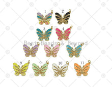 Load image into Gallery viewer, CZ  Colorful Enamel Butterfly Shape Pendant,SKU#F1451C