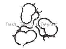 Load image into Gallery viewer, Black CZ Pave On Black Micro Pave Large Om Pendant, 42x46mm, Ohm Yoga Pendant Beads, Pave OM Charm, SKU#F382