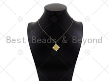 Load image into Gallery viewer, Gold Filled CZ Micro Pave Cross Medallion Pendant,18K Gold Filled Mother of Pearl Charm, Necklace Bracelet Pendant,25x23mm,Sku#LK348