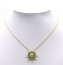 Load image into Gallery viewer, Gold CZ North Star On Turquoise Stone Charm, Sku#L704