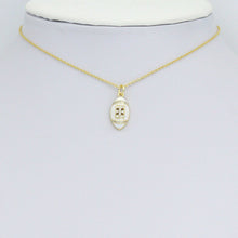 Load image into Gallery viewer, CZ White Enamel Baseball Charm Pendant, Sku#LK1162
