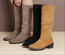 Load image into Gallery viewer, Women's Chunky Heel Over-the-Knee Boots – Pointed Toe Waterproof Fall Winter Boots