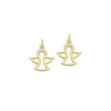 Load image into Gallery viewer, Clear CZ Gold Angel Charm Pendant,Sku#LD727