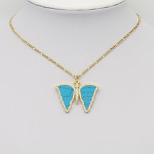 Load image into Gallery viewer, CZ Gemstone Mother of Pearl Butterfly  Pendant, Sku#LX302
