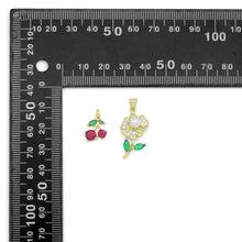 Load image into Gallery viewer, CZ Cherry Flower Crown clover Charm Pendant,Sku#LK1258