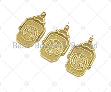 Load image into Gallery viewer, 18K Dainty Gold Medallion Pendant/Charm,2 Sided Rotating Charm, Necklace Bracelet Charm Pendant,22x36mm, Sku#LK250