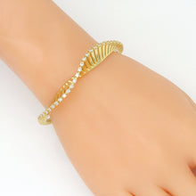 Load image into Gallery viewer, Gold Silver Swirl Wave Adjustable Bracelet, Sku#A420