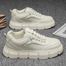 Load image into Gallery viewer, Men's Stylish Microfiber Leather Chunky Sole Casual Sneakers | Lace-Up Low-Top Height Lift Shoes