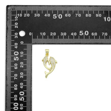 Load image into Gallery viewer, Clear CZ Gold Dolphin Charm Pendant,Sku#LD715