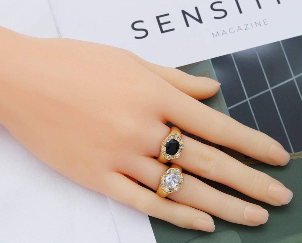 Big Oval CZ Statement Ring, Sku#X336