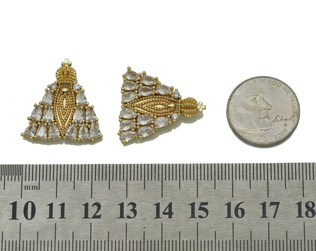 Baguette CZ Triangle Charm, Sku#L686