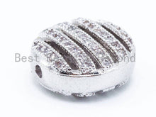 Load image into Gallery viewer, CZ Micro Pave Round Coin Beads, Cubic Zirconia Spacer Beads, Gold Silver Black Rose Gold Fashion Jewelry Beads, 12x5mm,sku#G221