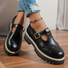 Load image into Gallery viewer, Women's Retro British Chunky Heel Pumps | Hollow-Out Buckle Loafer Shoes