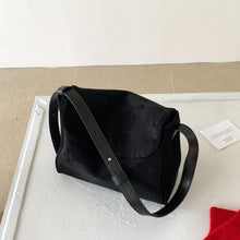 Load image into Gallery viewer, Retro Suede Mini Square Flap Crossbody Bag for Women – Solid Color Shoulder Tote