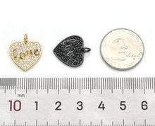 Load image into Gallery viewer, Pave Black Gold Love On Heart Pendant/Charm, sku#B337