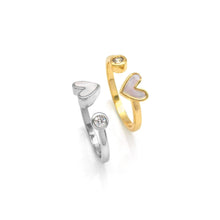 Load image into Gallery viewer, Gold Pearl Heart Dot Adjustable Ring, Sku#X372