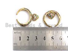 Load image into Gallery viewer, Colorful CZ Micro Pave Circle With Heart Shape Ring, Cubic Zirconia Gold Ring, Adjustable Ring,Statement Ring 15x21x17mm,sku#X68