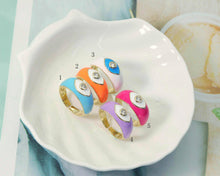 Load image into Gallery viewer, Enamel Evil Eye Adjustable Ring, SKu#X295