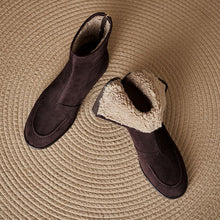 Load image into Gallery viewer, Women's Fleece-Lined Suede Ankle Boots - Warm Winter Low Heel Round Toe Boots