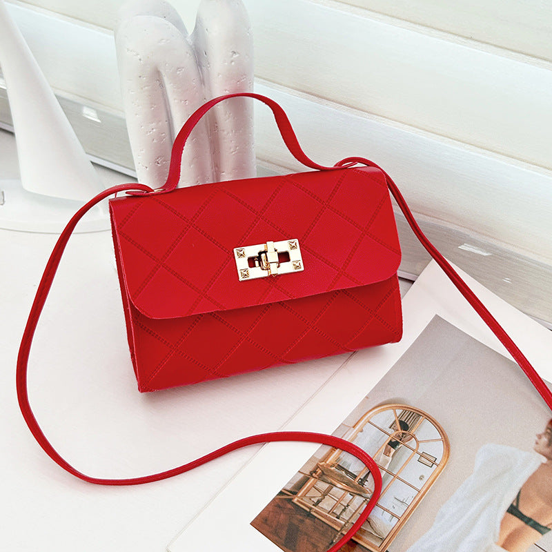 Small Square Quilted PU Leather Crossbody Bag