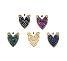 Load image into Gallery viewer, Colorful CZ Gold Heart Charm, Sku#LK772