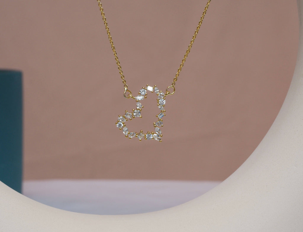 CZ Heart Charm, Sku#LK610