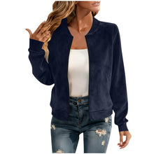 Load image into Gallery viewer, Round-neck Zip-up Deerskin-fleece Short Jacket Flight Suit
