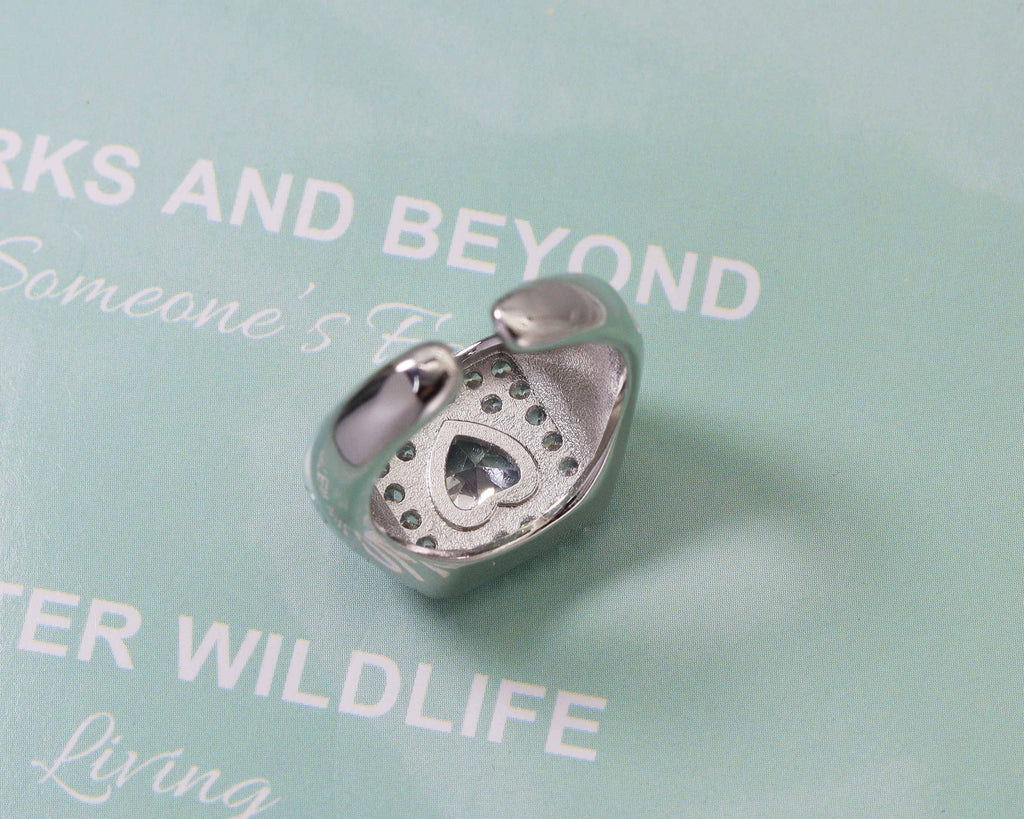 CZ Heart Adjustable Ring, Sku#B169
