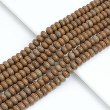 Load image into Gallery viewer, 5x8mm Smooth Rondelle Wood Agate Beads, Sku#U2063