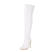 Load image into Gallery viewer, Women's Patent Leather Over-the-Knee Stiletto Boots | Pointed Toe Side Zipper