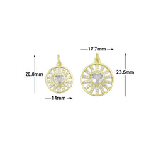 Load image into Gallery viewer, Clear CZ Gold Radical Heart with CZ Center Heart Charm Pendant,Sku#LX858