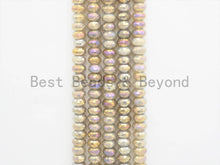 Load image into Gallery viewer, Mystic Plated Natural Faceted Rondelle Gray Agate beads,4x6/