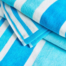 Load image into Gallery viewer, Cotton Velour Cabana Stripe Beach Towel - Novia Collection