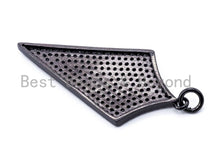 Load image into Gallery viewer, CZ Clear Micro Pave Arrowhead Shield Pendant/Charm, Cubic Zirconia Pendant, 40x17mm, sku#F156