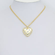 Load image into Gallery viewer, Clear CZ Gold Silver Heart on Heart Charm Pendant,Sku#LD714